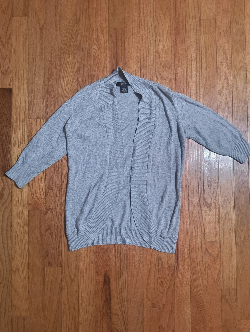 3/$10⭐ 89th& Madison 3/4 sleeve open cardigan, women's small, gray